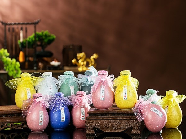 黄氏果酒-300ml小彩坛花果酒_8度微醺_网红爆款